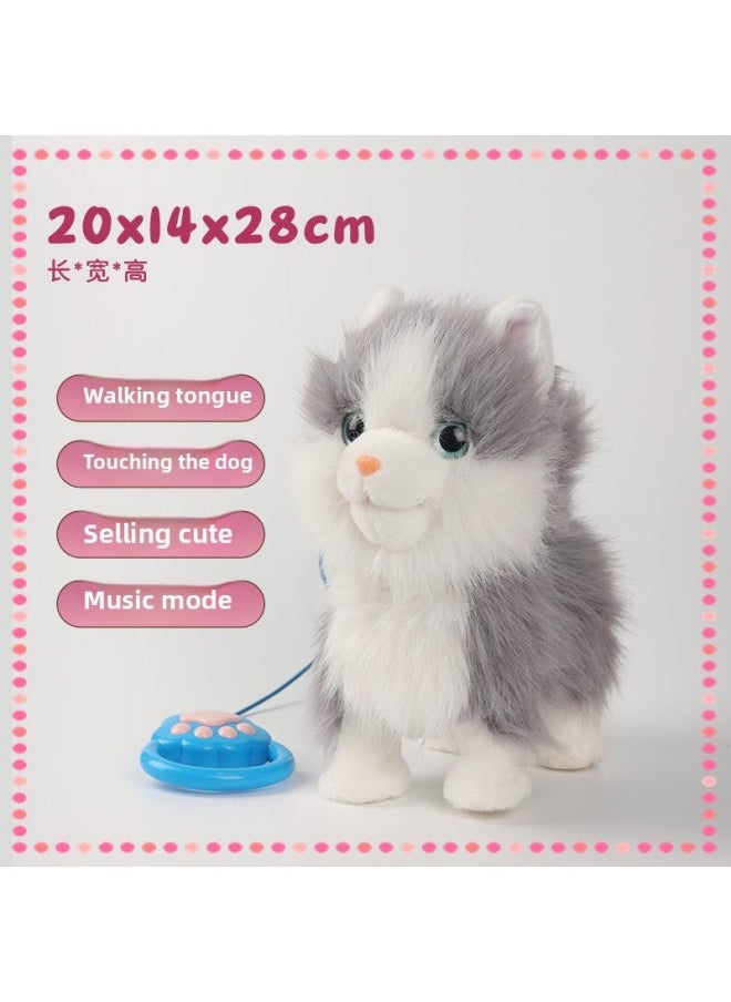 Direct Repetition Learning To Speak Tongue Licking Dog Simulation Barking Electric Rope Dog Children's Electronic Pet Toys-Color:[garfield Brown Stripes] Licking Tongue + Touching + Walking + Learning To Speak + Singing-Specifications:Rechargeable Model (opp Bag Packaging)  - Image 5