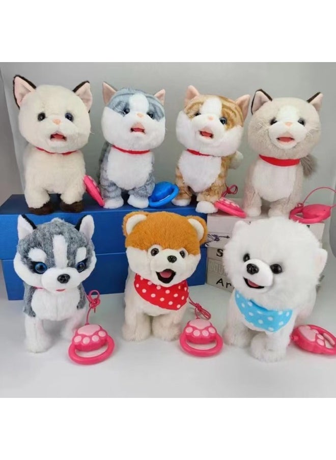 Direct Repetition Learning To Speak Tongue Licking Dog Simulation Barking Electric Rope Dog Children's Electronic Pet Toys-Color:[garfield Brown Stripes] Licking Tongue + Touching + Walking + Learning To Speak + Singing-Specifications:Rechargeable Model (opp Bag Packaging)  - Image 2