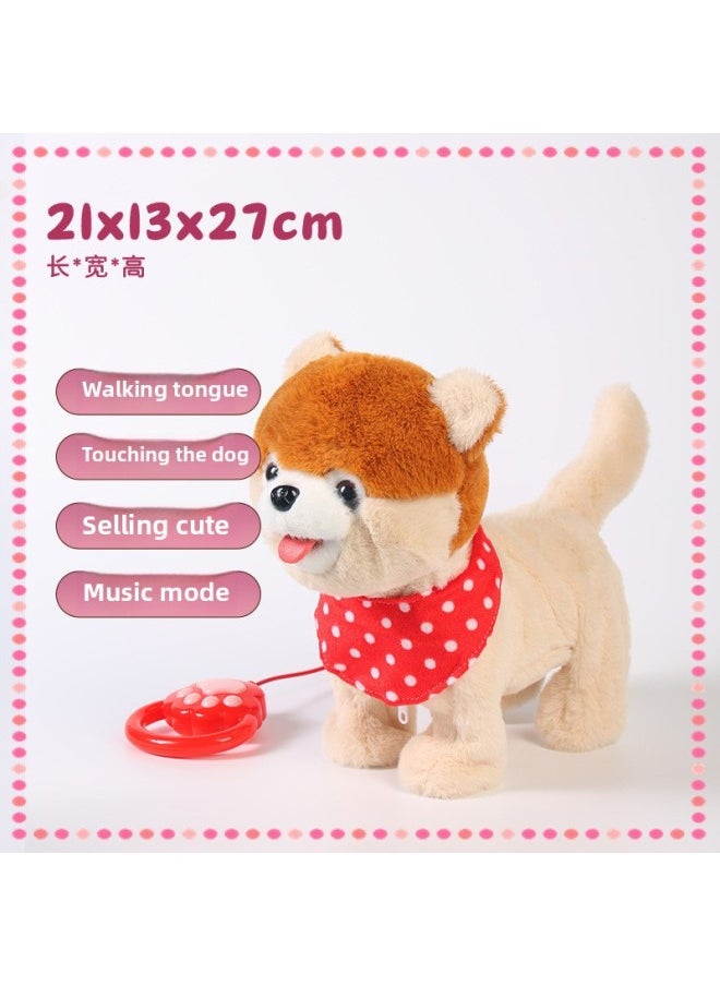 Direct Repetition Learning To Speak Tongue Licking Dog Simulation Barking Electric Rope Dog Children's Electronic Pet Toys-Color:[garfield Brown Stripes] Licking Tongue + Touching + Walking + Learning To Speak + Singing-Specifications:Rechargeable Model (opp Bag Packaging)  - Image 4