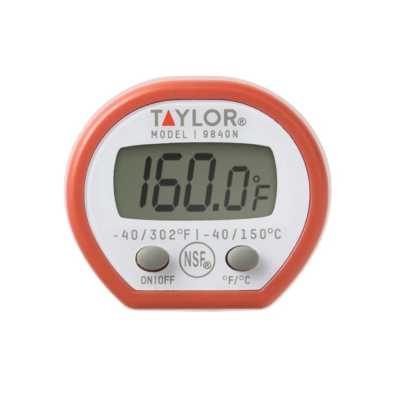 Taylor Instant Read Digital Meat Food Grill BBQ Cooking Kitchen Thermometer, Comes with Pocket Sleeve Clip, Red - Image 2
