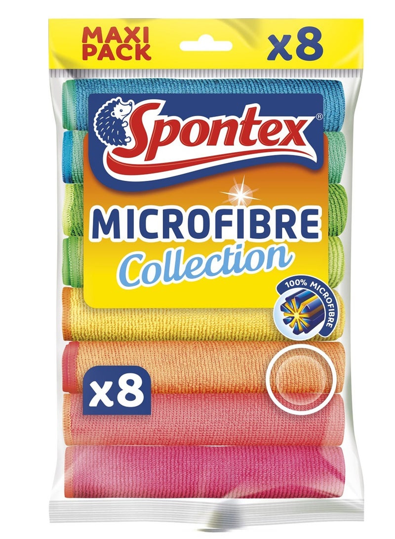Spontex 8-Piece Multipurpose Microfiber Towel Cleaning Cloth 30 x 30 cm - Image 1