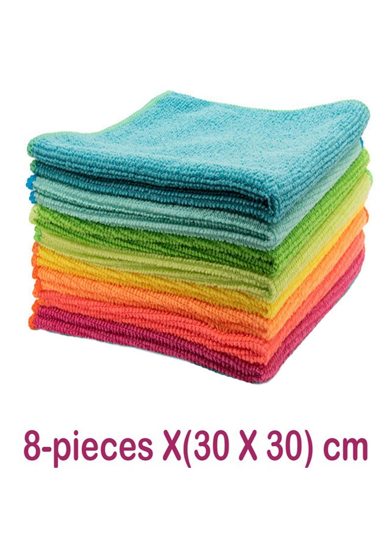 Spontex 8-Piece Multipurpose Microfiber Towel Cleaning Cloth 30 x 30 cm - Image 2