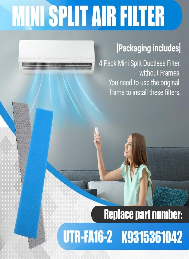 wfsulee 4 Pack 9315361042 Mini Split Air Filter Replacement Compatible With Fujitsu General UTR-FA16 UTR-FA16-2 - Image 2