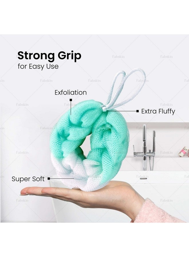 Fabskin Fabskin Luxury Back Scrubber Loofah Belt for Bathing For Men and Women - Strechable 9 Knots Bath Sponge (AQUA GREEN) - Image 5