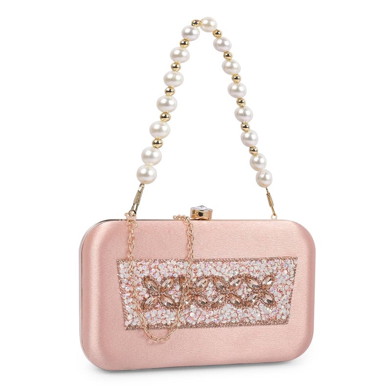 ADISA Beaded formal party clutch with gold chain for women and girls - Image 1