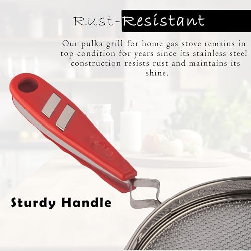 Kuber Industries Pack of 2 Roti Grill Jali for Gas Stove | Papad & Phulka Roasting Net for Kitchen Cooking | Stainless Steel Barbeque & Bharta Pan - Image 5
