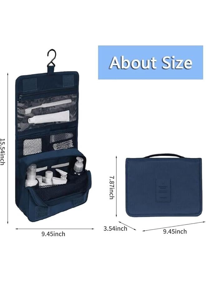 HOOKOR Travel Set,Multi functional travel storage bag, High Quality Waterproof Portable Man Bag,Men's Travel Toiletries Bag,Women Cosmetic Organizer Pouch Hanging Wash Bags,Bathroom Shower Bag (Blue) - Image 2