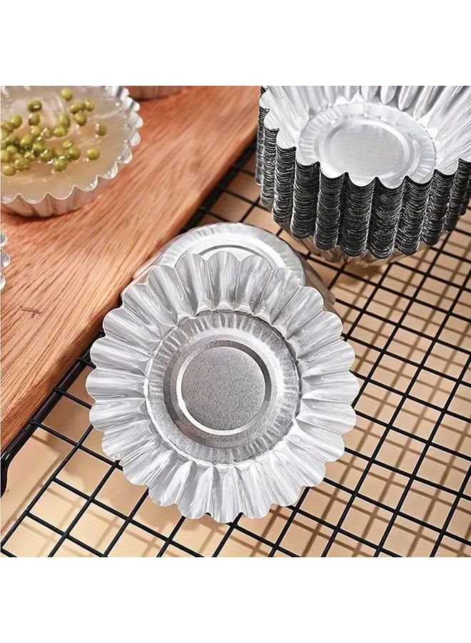 50 Pcs Reusable Aluminum Tart Molds Oval Pudding Trays For Baking And Food Service - Image 4