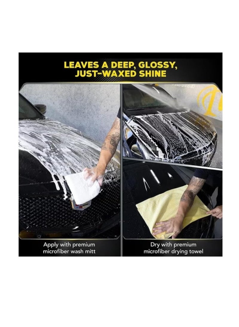 نورا شامبو وشمع السيارات NORA 500 مل - تركيبة مزدوجة المفعول، لمعان شديد، درجة حموضة متوازنة، آمن على الألوان، رغوة كثيفة، لطيف على جميع أسطح السيارات، مناسب للغسيل بالدلو والغسالة والرغوة N-204 - Image 4