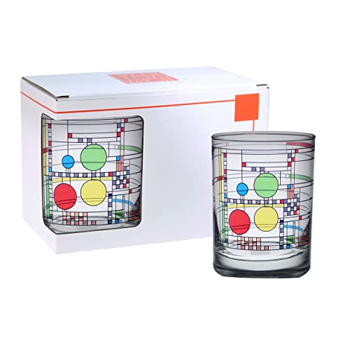 Culver Frank Lloyd Wright DOF Double Old Fashioned Glass 14-Ounce (Gift Boxed Set of 2, Coonley Playhouse) - Image 2