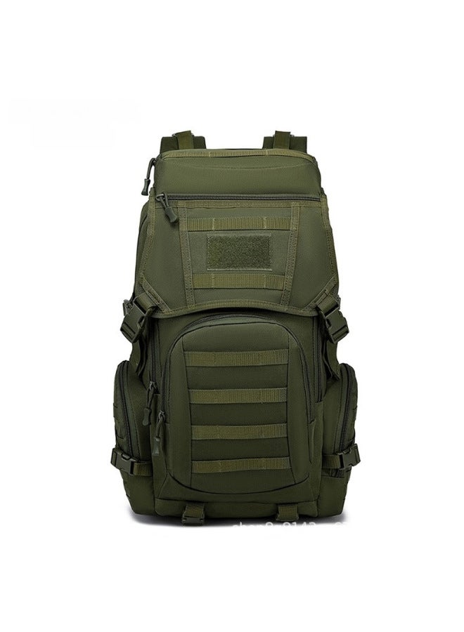 O'Carley Outdoor Army Fan Backpack Oxford Cloth Travel Bag Backpack Large Capacity Tactical Function Hiking Mountaineering Bag-Color:Military Green-Capacity:36-55L - Image 4