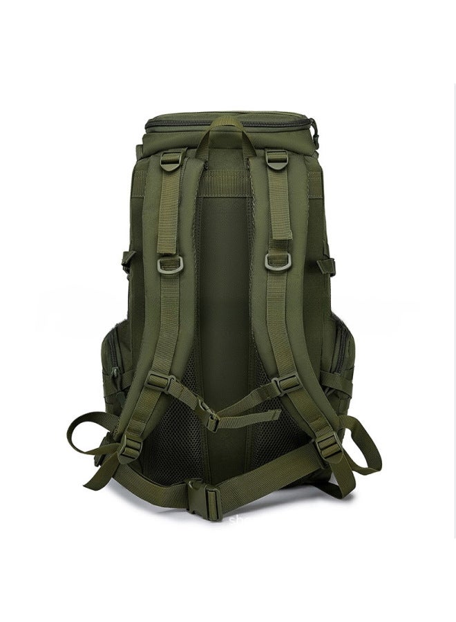 O'Carley Outdoor Army Fan Backpack Oxford Cloth Travel Bag Backpack Large Capacity Tactical Function Hiking Mountaineering Bag-Color:Military Green-Capacity:36-55L - Image 3
