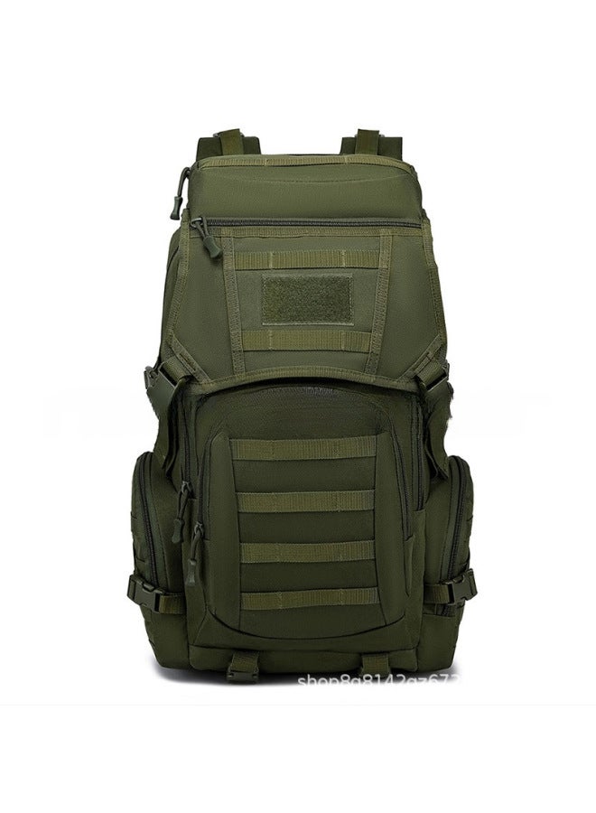 O'Carley Outdoor Army Fan Backpack Oxford Cloth Travel Bag Backpack Large Capacity Tactical Function Hiking Mountaineering Bag-Color:Military Green-Capacity:36-55L - Image 2