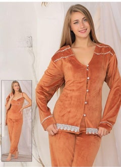 ماركة غير محددة بيجامة شتوى حريمى قطيفة هايدى وشين 3 قطع  - Image 1