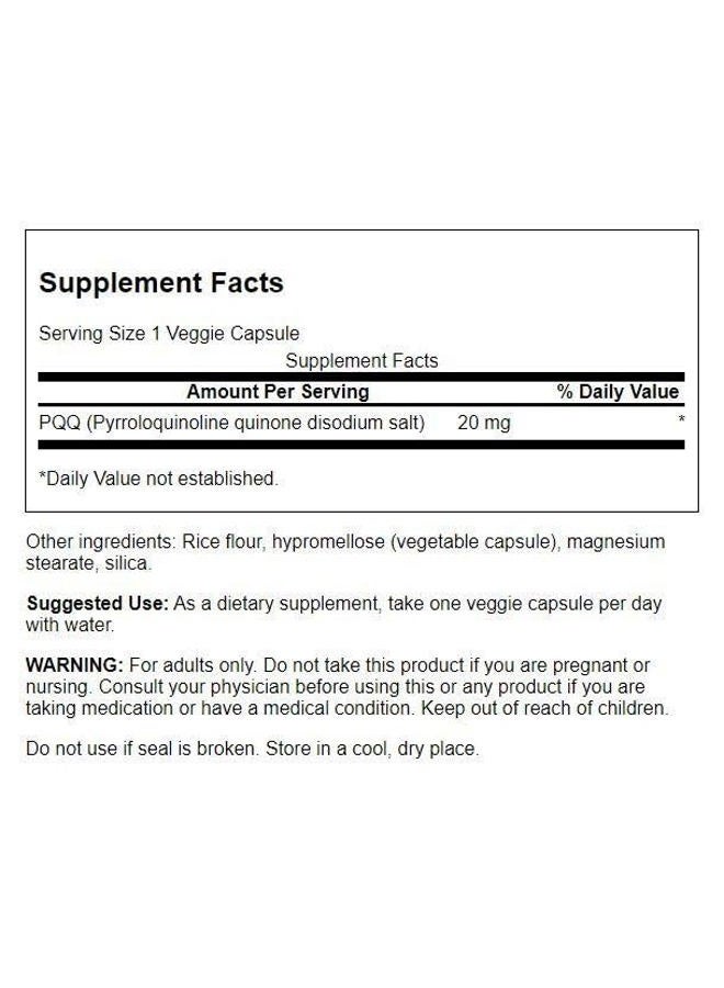 SWANSON Pqq Pyrroloquinoline Quinone 20 Milligrams 30 Veg Capsules - Image 2