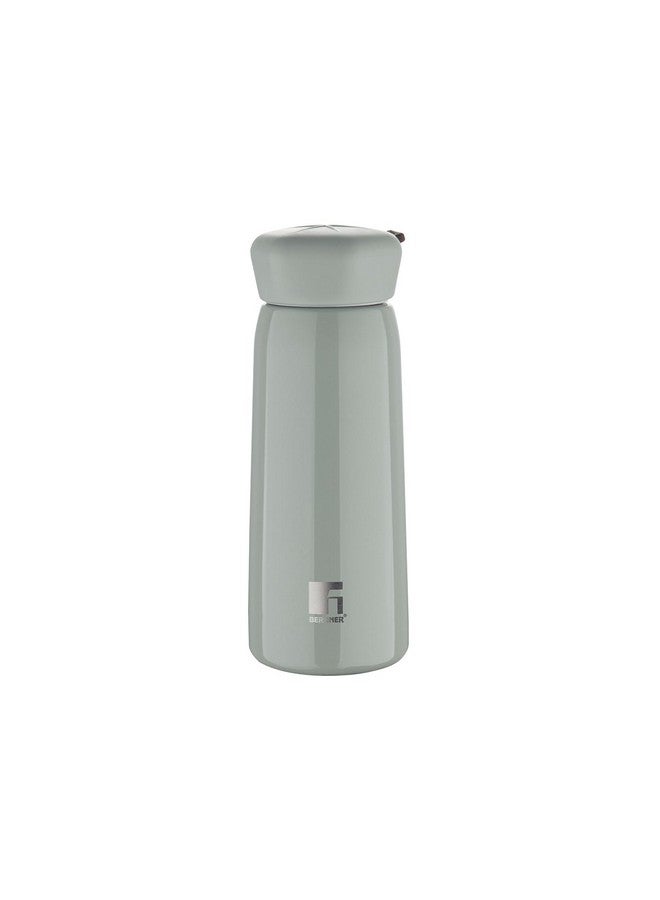 BERGNER زجاجة/فلاسكة برغنر سعة 400 مل من الفولاذ الحراري، ساخن/بارد، معزولة بالفراغ، للماء/القهوة/الشاي/الحساء/العصير، للاستخدام في المكتب/التنقل/الرياضة/السفر، غطاء واسع معزول، أخضر/رغوة البحر، مقاومة للصدأ/التسرب - Image 1