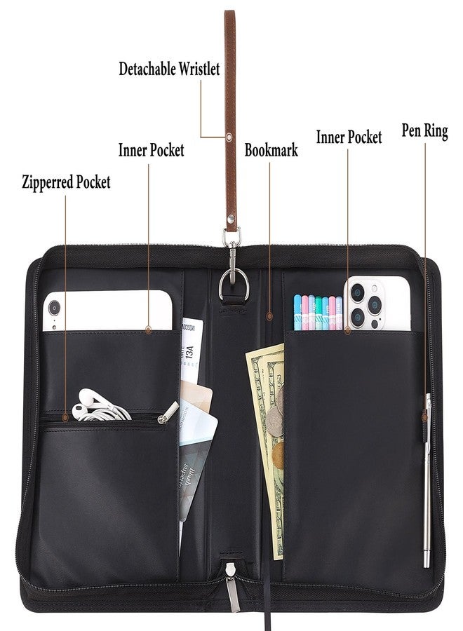 ICOSY Bible Cover Cases for Men PU Leather Bible Carrying Cases Bible Study Supplies with Detachable Wrist Strap - Image 4