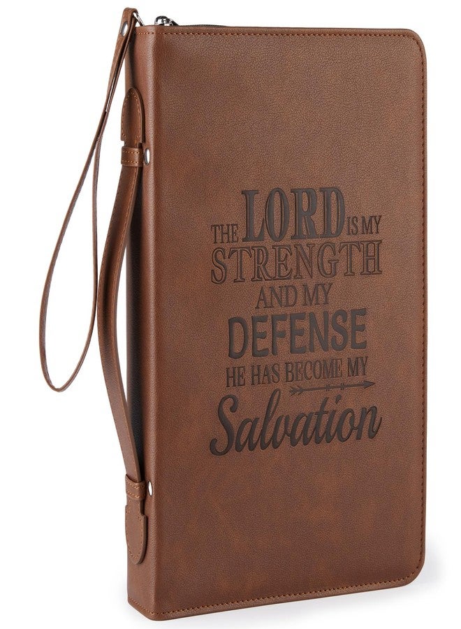 ICOSY Bible Cover Cases for Men PU Leather Bible Carrying Cases Bible Study Supplies with Detachable Wrist Strap - Image 1