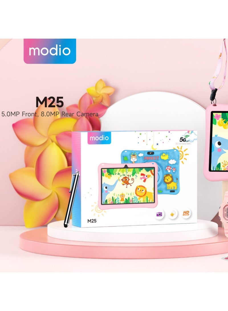 موديو تابلت MODIO M25 WiFi بشاشة 10.1 بوصة، ثنائي الشريحة، وردي، 8 جيجابايت رام، 512 جيجابايت، 5G - إصدار الشرق الأوسط مع هدية - Image 3