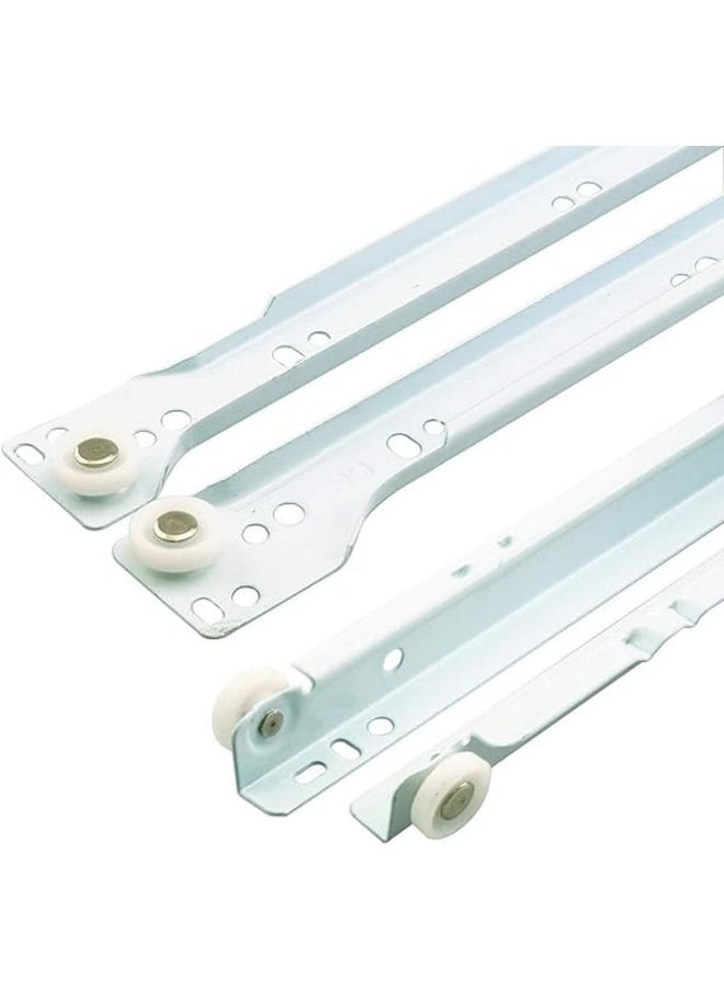 Royal Apex Royal Apex Cabinet Rails Drawer Track Slides For Computer Table Clothing Cabinets With Wheels White Color (20inch)  - Image 2