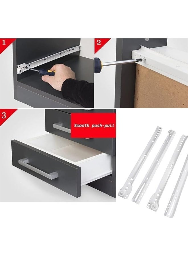 Royal Apex Royal Apex Cabinet Rails Drawer Track Slides For Computer Table Clothing Cabinets With Wheels White Color (20inch)  - Image 3