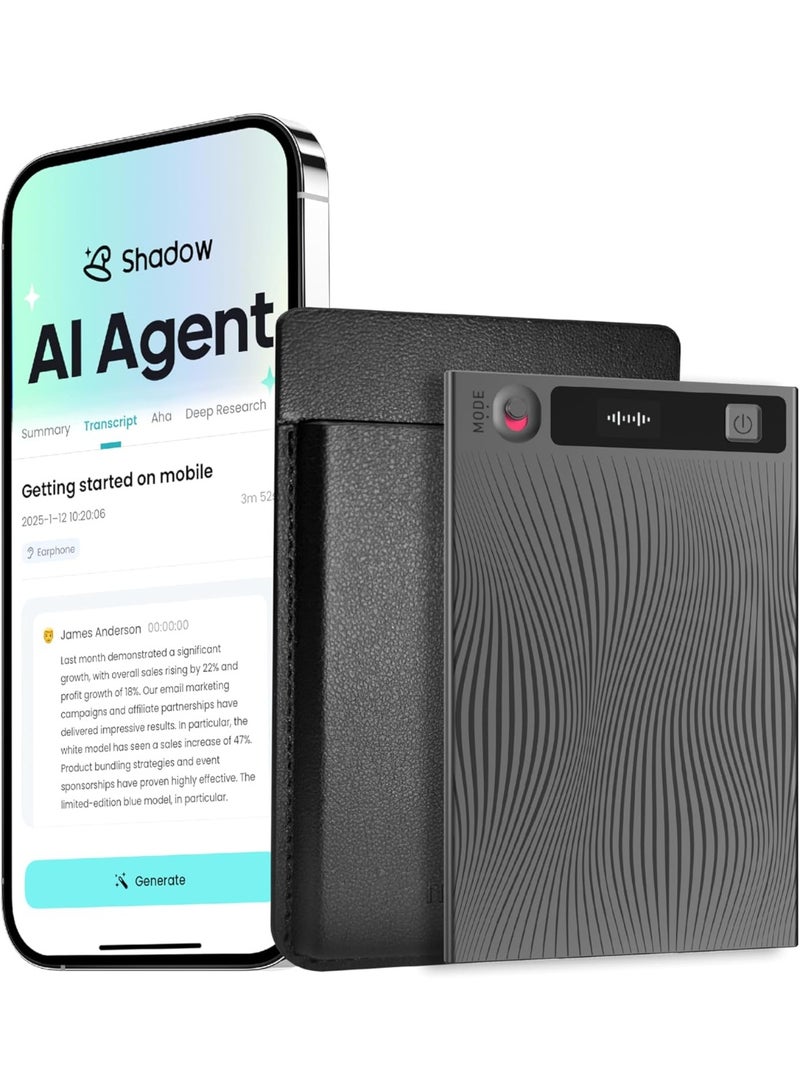 Mobvoi TicNote AI Voice Recorder Dual Mic, Noise Cancellation, 64GB Storage, 22-Hour Battery Life, Grey (Model:NE-79) - Image 1