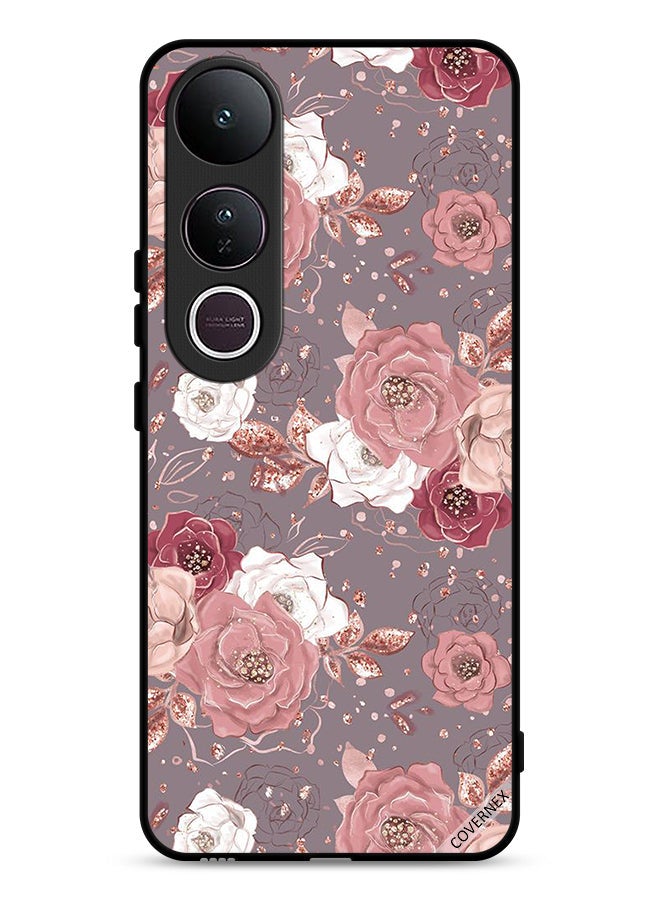 Covernex Vivo V50 Lite Protective Case Cover Floral Wallpaper