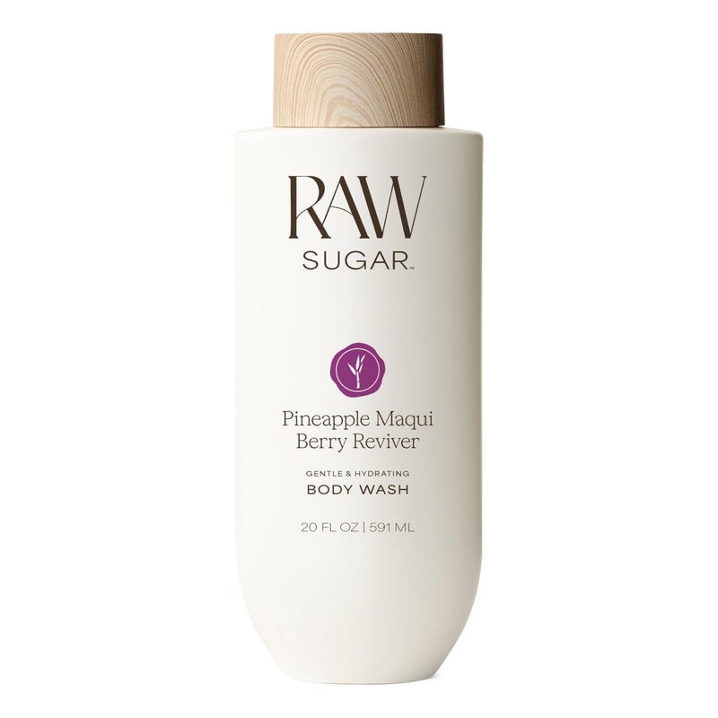RAW SUGAR Pineapple Maqui Berry Reviver Gentle & Hydrating Body Wash, 20 Fl Oz (Pack of 1), Moisturizing & Smoothing Bath & Shower Gel, Vegan, Formulated without SLS/SLES & Parabens - Image 1