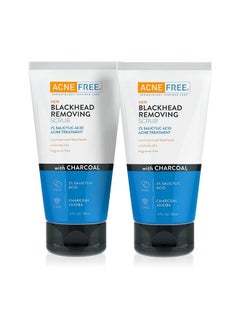 Acne Free Blackhead Removing Exfoliating Face Scrub with 2% Salicylic Acid and Charcoal Jojoba, 5 Ounce - Pack of 2