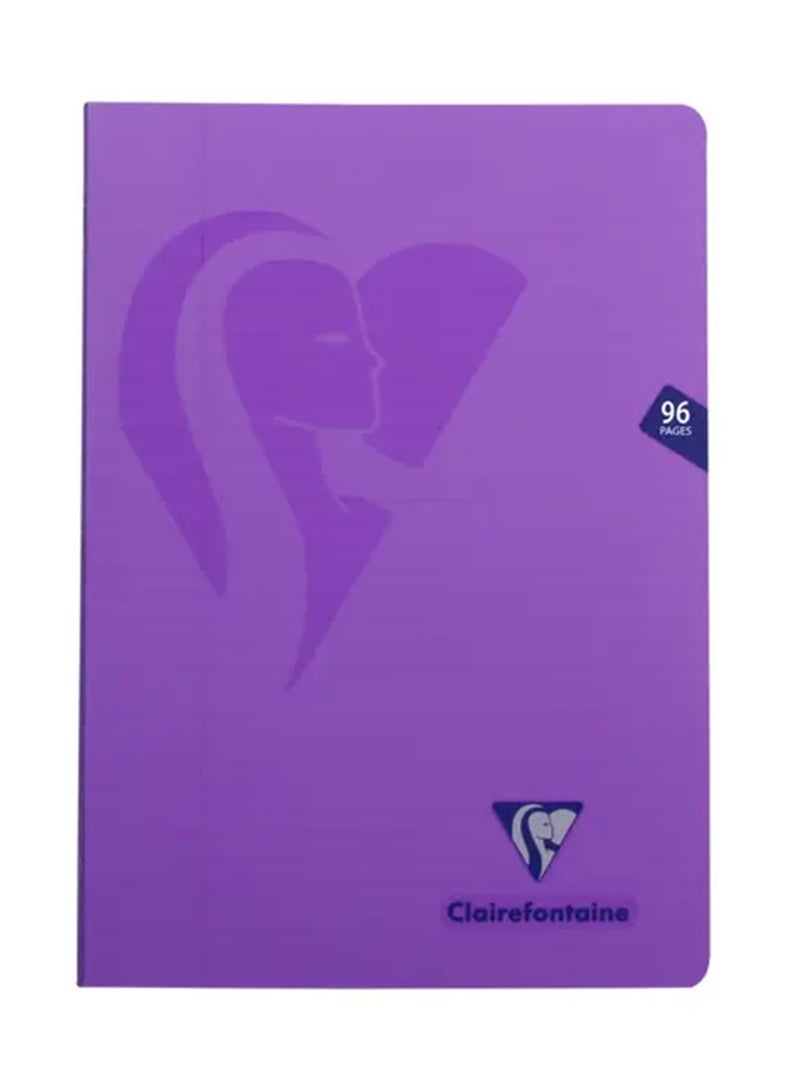 Clairefontaine دفتر ميميسيس بحجم A4 بخط واحد مع غلاف بلاستيكي 96 صفحة بنفسجي - Image 1