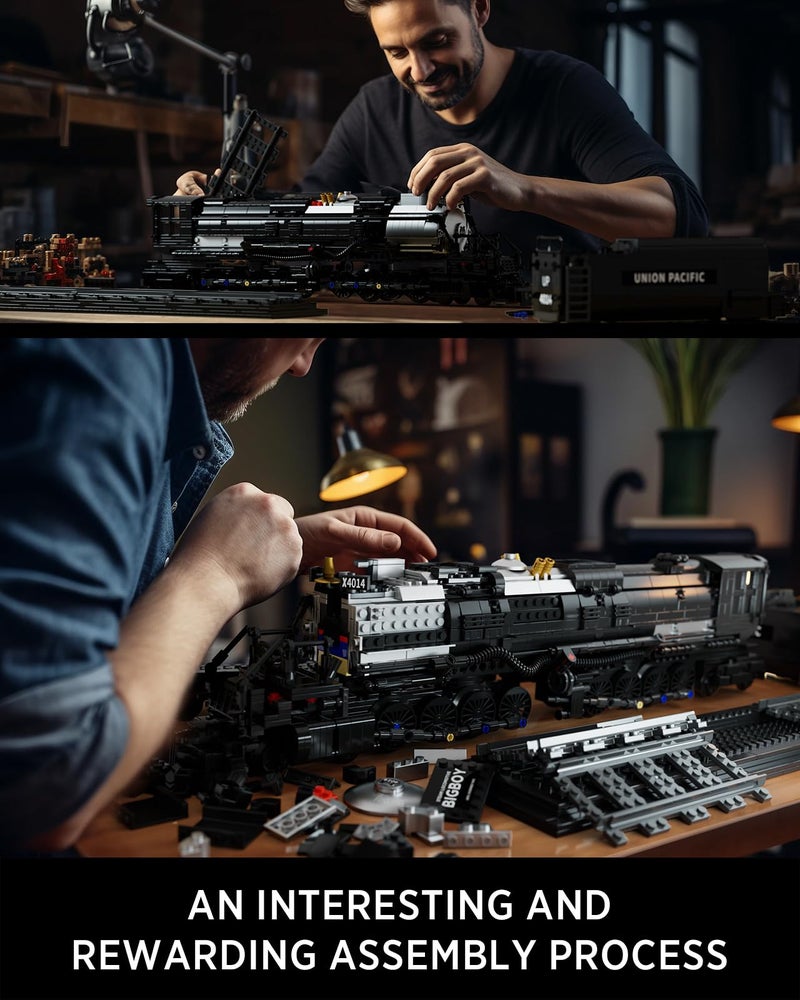 Nifeliz Big Boy Locomotive, Articulated Steam Locomotive Building Block Set, Legendary Steam Train Display Kit for Gift Giving (1,818 Pieces) - Image 4