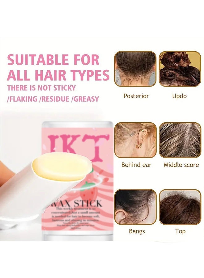 IKT Wax Stick, Hair Finishing Stick Anti Frizz Hair Flyaway Wax Tamer Edge Brush Hair Mascara Flyaway Hair Stick Moisturizing and Shine Enhancing Mini Hair Finishing Gel 16g - Image 4