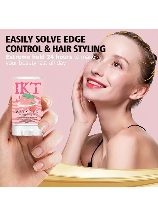 IKT Wax Stick, Hair Finishing Stick Anti Frizz Hair Flyaway Wax Tamer Edge Brush Hair Mascara Flyaway Hair Stick Moisturizing and Shine Enhancing Mini Hair Finishing Gel 16g - Image 2