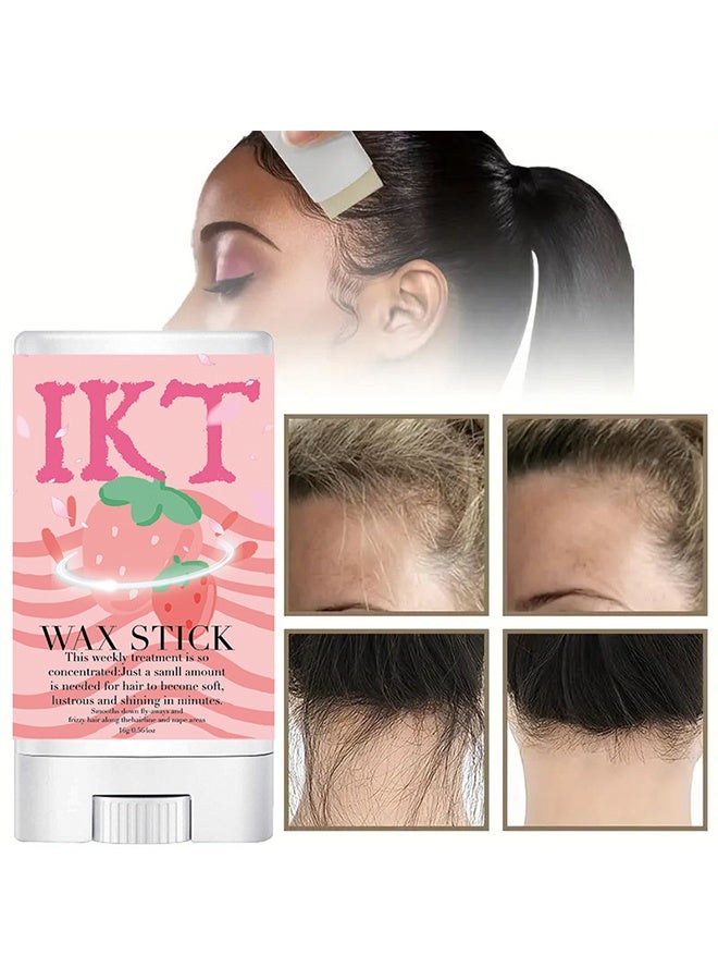 IKT Wax Stick, Hair Finishing Stick Anti Frizz Hair Flyaway Wax Tamer Edge Brush Hair Mascara Flyaway Hair Stick Moisturizing and Shine Enhancing Mini Hair Finishing Gel 16g - Image 1