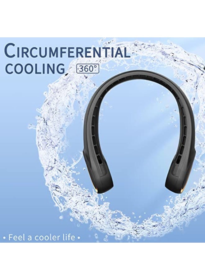 نيبمينينت مروحة عنق فري سارة، مروحة شخصية محمولة، رياح قوية، 5200 مللي أمبير، حجم الهواء، تبريد بزاوية 360°، لا التواء للشعر، حجم الهواء من الجانبين، غير قابلة للانزلاق، شحن سريع، وقت استخدام طويل، هدية للأب، الأباء، النساء - Image 5