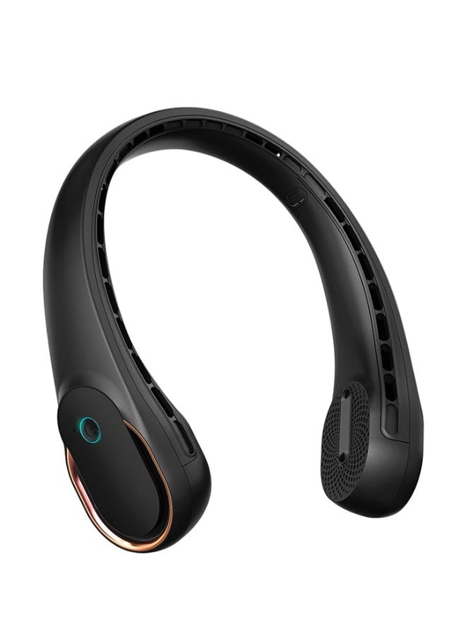 نيبمينينت مروحة عنق فري سارة، مروحة شخصية محمولة، رياح قوية، 5200 مللي أمبير، حجم الهواء، تبريد بزاوية 360°، لا التواء للشعر، حجم الهواء من الجانبين، غير قابلة للانزلاق، شحن سريع، وقت استخدام طويل، هدية للأب، الأباء، النساء - Image 1