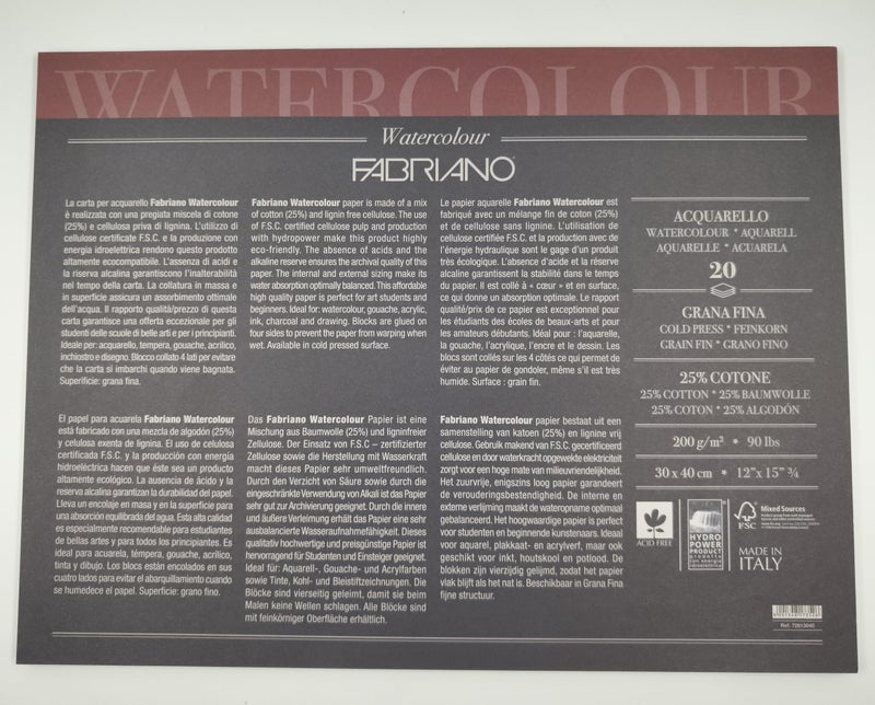 Fabriano Studio Watercolor Blocks CP 200 GSM 30 X 40 cm - Image 2