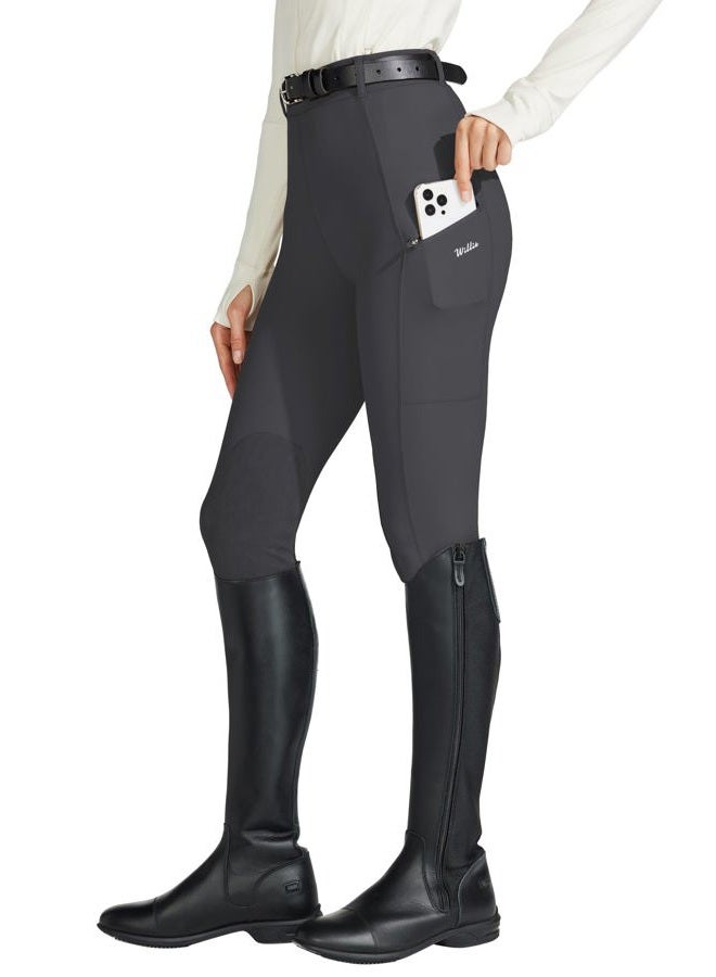 Willit Women's Horse Riding Pants Knee-Patch Equestrian Breeches Horseback Schooling Tights Zipper Pockets - Image 1