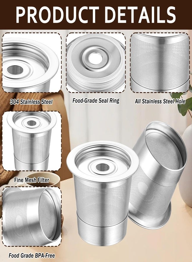 YEXEXINM عبوة من 5 كبسولات قهوة قابلة لإعادة الاستخدام لماكينات قهوة نينجا PB051 و CFP101/PB041، مصنوعة من الفولاذ المقاوم للصدأ 304، مزودة بفلاتر دائمة، ملحقات قهوة متوافقة مع ماكينات قهوة نينجا. - Image 3