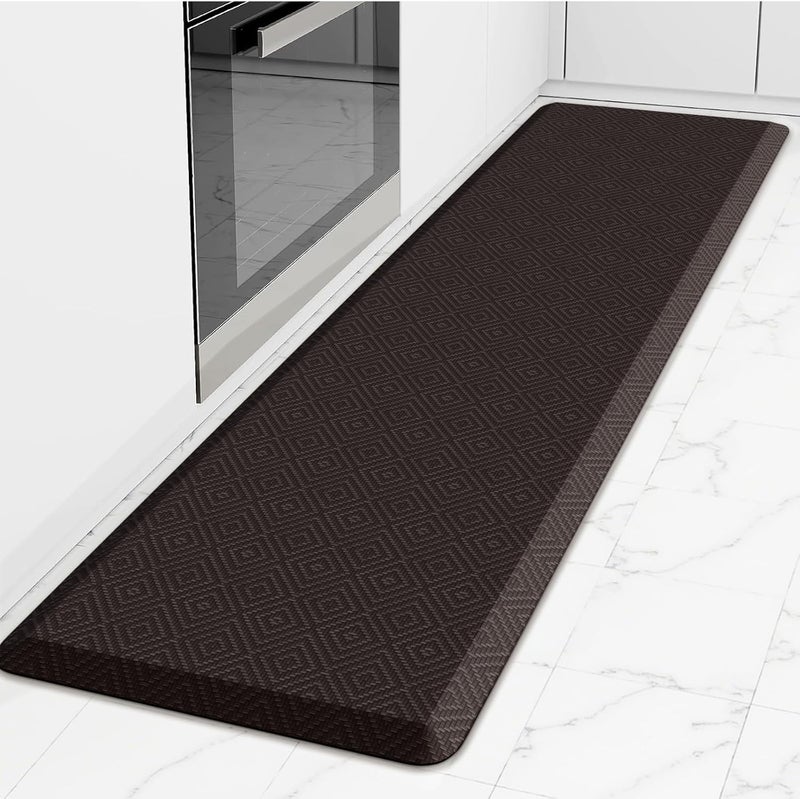Mattitude Kitchen Mat Cushioned Anti-Fatigue Floor Mat Water Resistant Non-Slip Mats and Rugs Standing and Comfort Desk Mats for House Sink Office Laundry (Chocolate, 17.3"x60") - Image 1