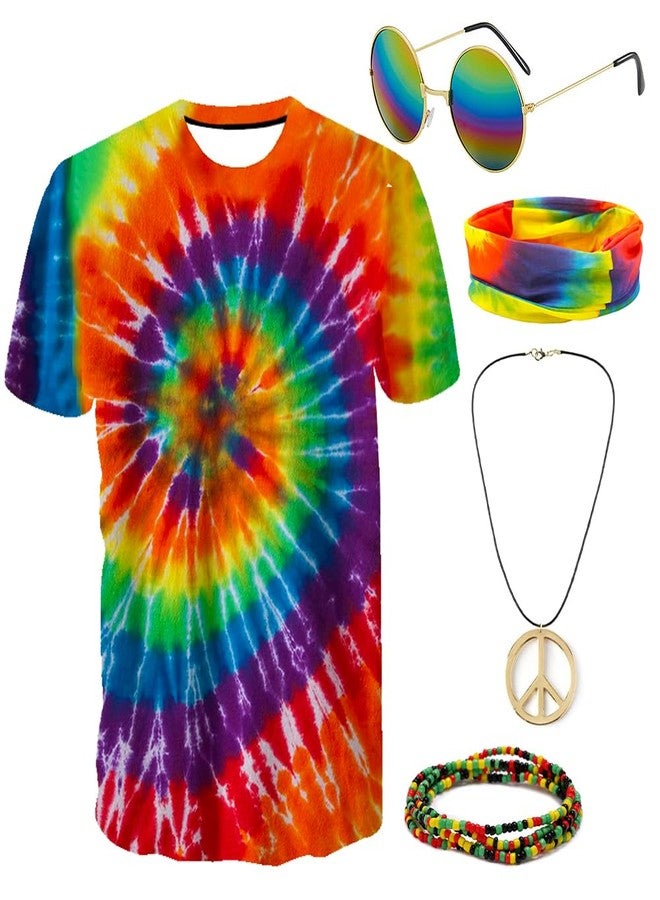 Gionforsy Hippie Costume for Men (Colorful, L) - Image 1