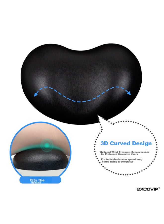 Exco Black Waterproof Mouse Pad Wrist Rest Small Size Wrist Support Palm Rest Computer Office Mouse Hand Rest Pu Leather Silicone Wrist Pad 3510 - Image 5