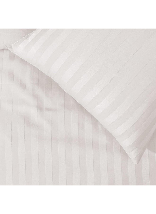 Hotel Collection مجموعة غطاء لحاف فردي أبيض مخطط من مجموعة الفنادق مع غطاء وسادة فردي 160x220 سم - Image 3