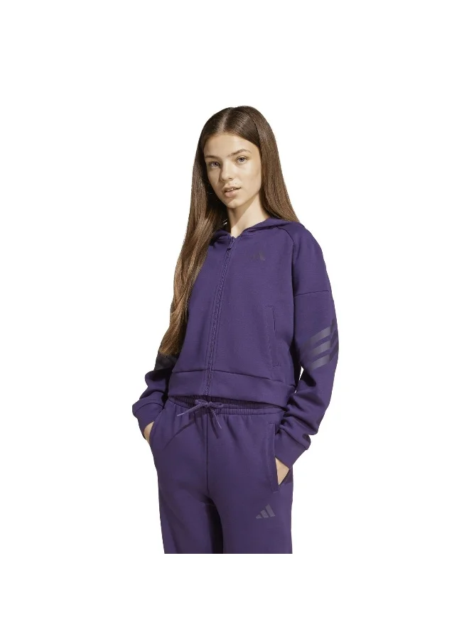 Adidas Adidas Jg Fi 3S Fz Purple Hooded Track Top Track Tops For Kids