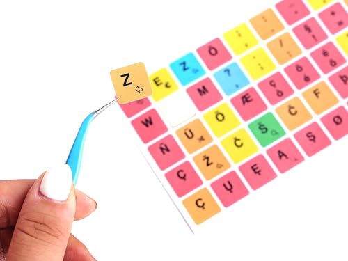 Geeky Dyslexic-Friendly Keyboard Stickers | Color-Coded | Ergonomically Designed for Faster and Accurate Typing | Compatible with Over 40 Keyboard Layouts (14 mm) - Image 5