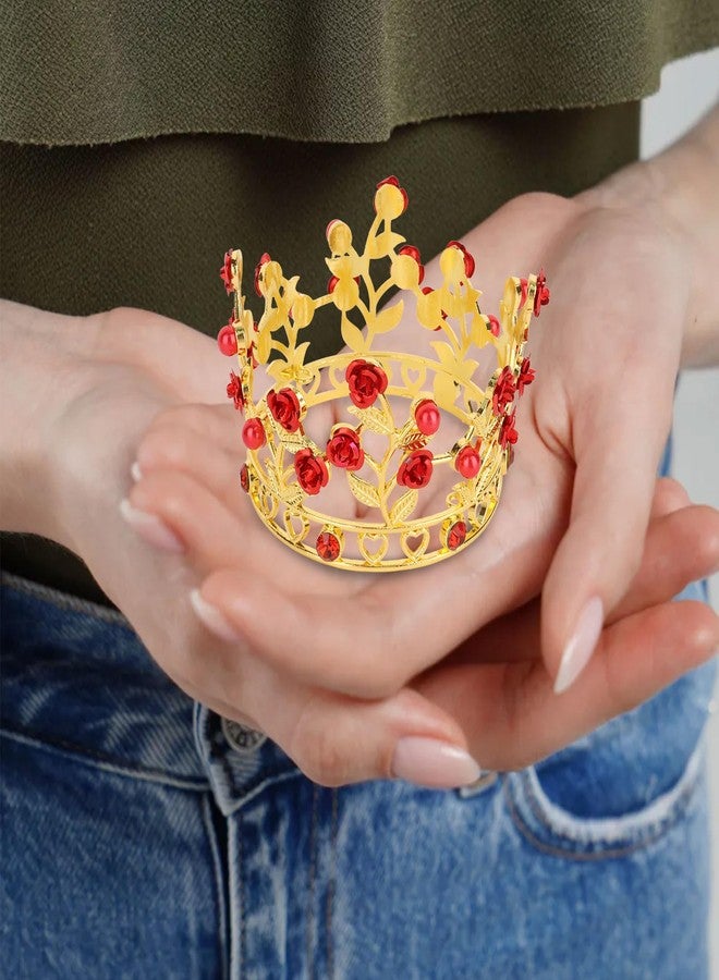 BAHABY Gold Crown Cake Topper for Wedding Birthday Costume Party Favors Small Crown Hair Accessories for Women - Image 5