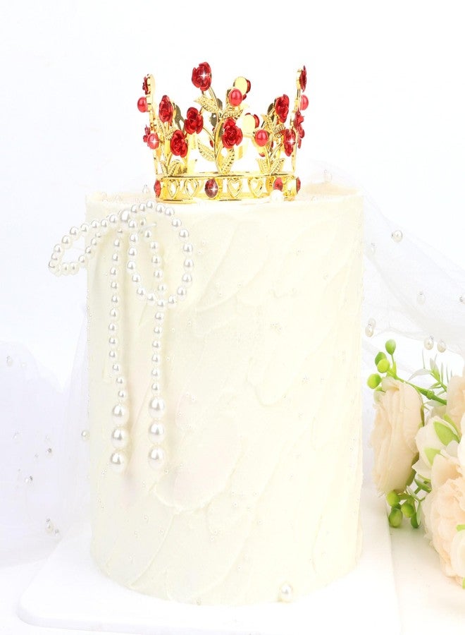 BAHABY Gold Crown Cake Topper for Wedding Birthday Costume Party Favors Small Crown Hair Accessories for Women - Image 4