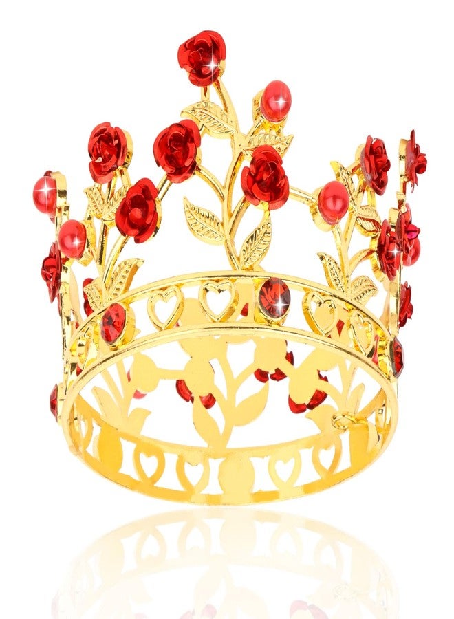 BAHABY Gold Crown Cake Topper for Wedding Birthday Costume Party Favors Small Crown Hair Accessories for Women - Image 1
