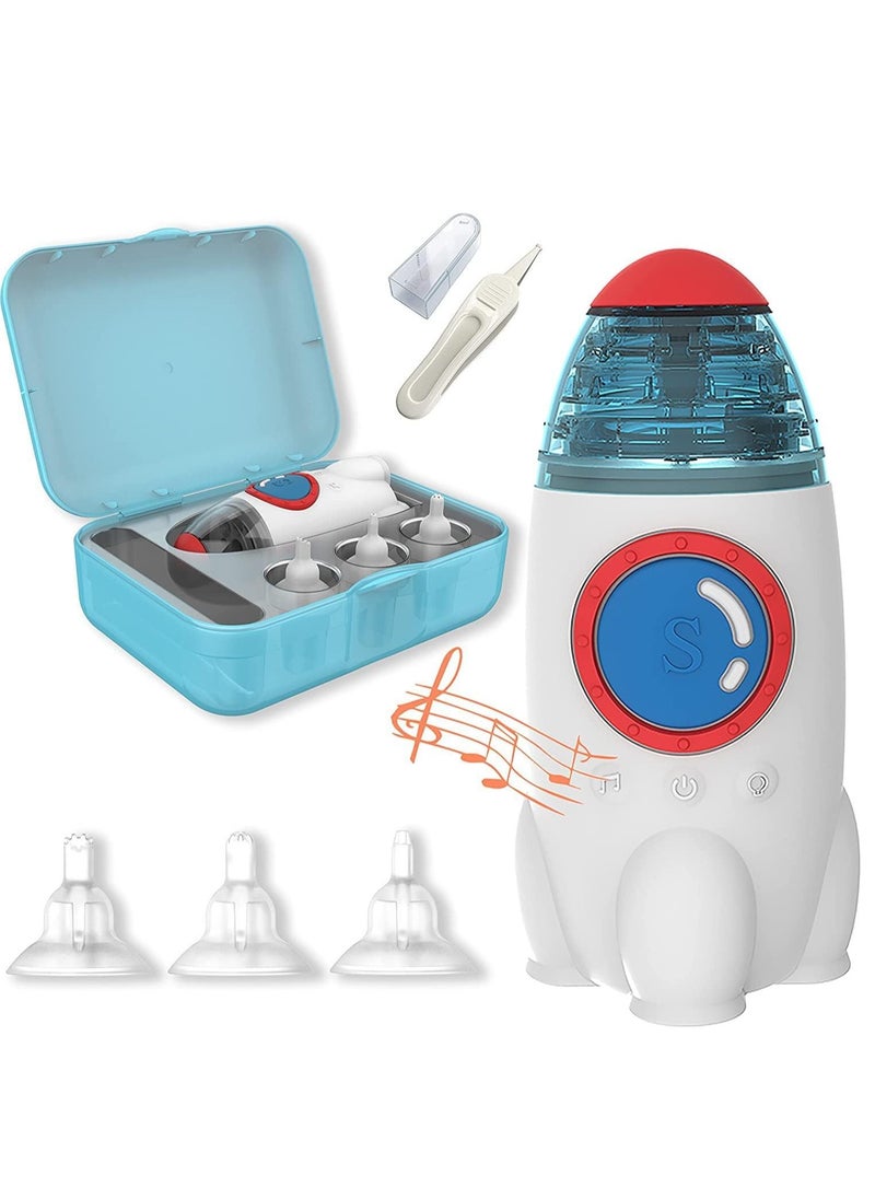 XiuWoo Electric PX7 waterproof Portable Baby Nasal Aspirator, Ultra-Quiet Nose Sucker, Silicone Nose Auctioneers, Baby Nose Cleaner, Snot Cleaner with 3 Nasal Sections Tips, Music and Light  - Image 1