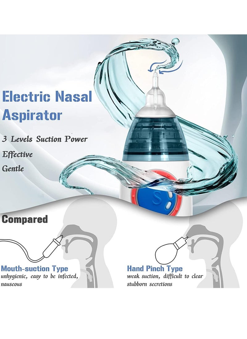 XiuWoo Electric PX7 waterproof Portable Baby Nasal Aspirator, Ultra-Quiet Nose Sucker, Silicone Nose Auctioneers, Baby Nose Cleaner, Snot Cleaner with 3 Nasal Sections Tips, Music and Light  - Image 4